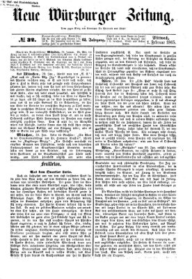 Neue Würzburger Zeitung Mittwoch 1. Februar 1865