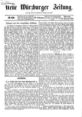 Neue Würzburger Zeitung Mittwoch 22. Februar 1865