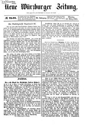 Neue Würzburger Zeitung Sonntag 12. März 1865