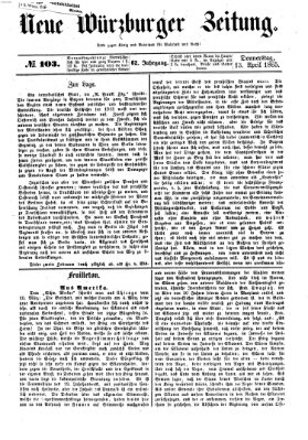 Neue Würzburger Zeitung Donnerstag 13. April 1865