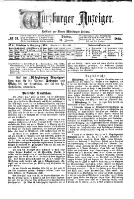 Würzburger Anzeiger (Neue Würzburger Zeitung) Dienstag 31. Januar 1865