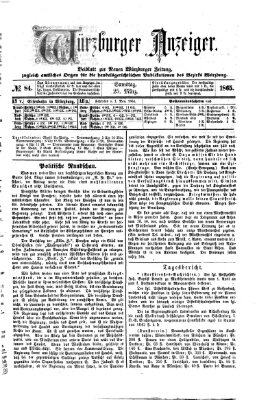 Würzburger Anzeiger (Neue Würzburger Zeitung) Samstag 25. März 1865