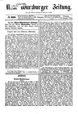Neue Würzburger Zeitung Dienstag 29. August 1865