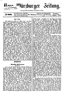 Neue Würzburger Zeitung Samstag 9. September 1865