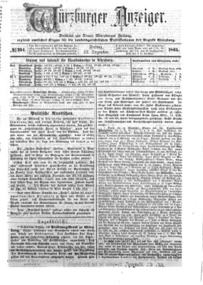Neue Würzburger Zeitung Freitag 22. Dezember 1865