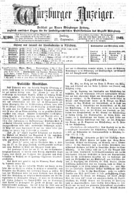 Würzburger Anzeiger (Neue Würzburger Zeitung) Freitag 22. September 1865