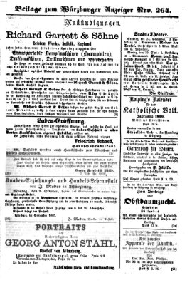 Würzburger Anzeiger (Neue Würzburger Zeitung) Samstag 23. September 1865