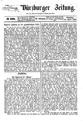Neue Würzburger Zeitung Samstag 14. April 1866