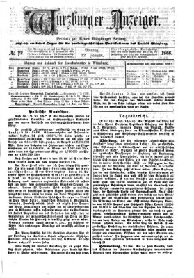 Würzburger Anzeiger (Neue Würzburger Zeitung) Montag 22. Januar 1866
