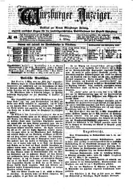 Würzburger Anzeiger (Neue Würzburger Zeitung) Sonntag 4. März 1866