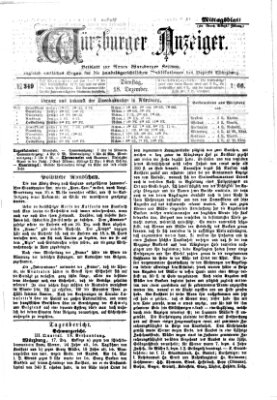 Würzburger Anzeiger (Neue Würzburger Zeitung) Dienstag 18. Dezember 1866