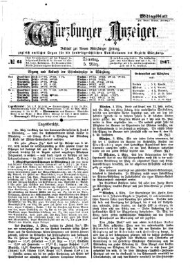 Würzburger Anzeiger (Neue Würzburger Zeitung) Dienstag 5. März 1867