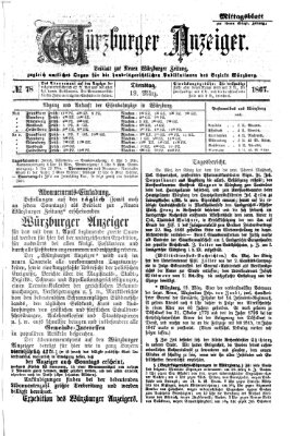 Würzburger Anzeiger (Neue Würzburger Zeitung) Dienstag 19. März 1867