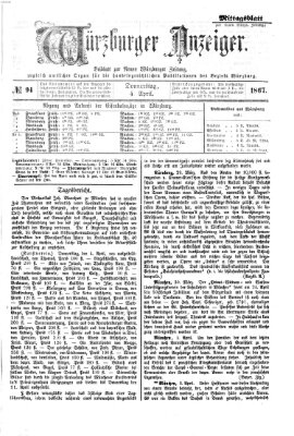 Würzburger Anzeiger (Neue Würzburger Zeitung) Donnerstag 4. April 1867