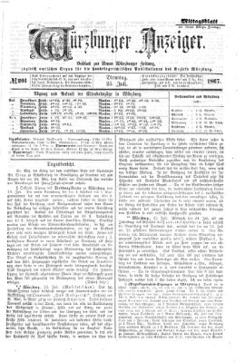 Würzburger Anzeiger (Neue Würzburger Zeitung) Dienstag 23. Juli 1867