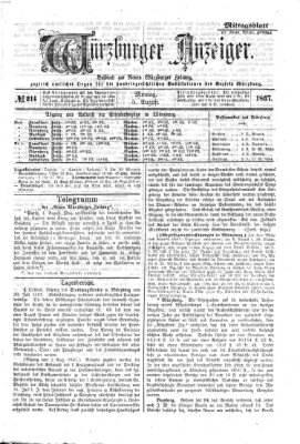 Würzburger Anzeiger (Neue Würzburger Zeitung) Montag 5. August 1867