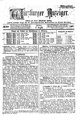 Würzburger Anzeiger (Neue Würzburger Zeitung) Freitag 9. August 1867