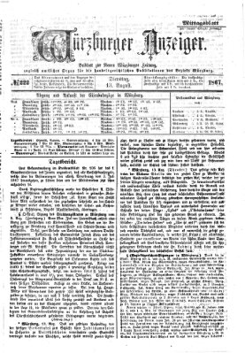 Würzburger Anzeiger (Neue Würzburger Zeitung) Dienstag 13. August 1867
