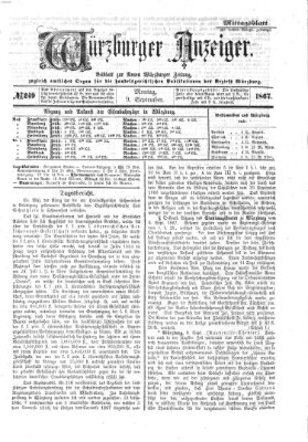 Würzburger Anzeiger (Neue Würzburger Zeitung) Montag 9. September 1867