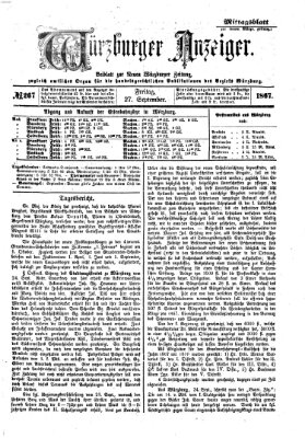 Würzburger Anzeiger (Neue Würzburger Zeitung) Freitag 27. September 1867