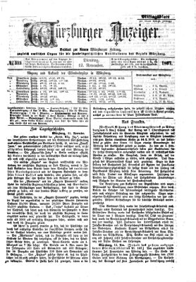 Würzburger Anzeiger (Neue Würzburger Zeitung) Dienstag 12. November 1867