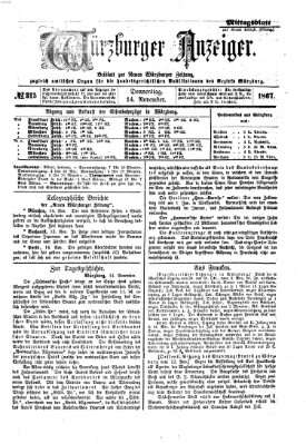 Würzburger Anzeiger (Neue Würzburger Zeitung) Donnerstag 14. November 1867