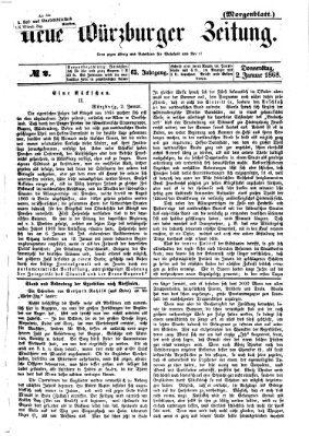 Neue Würzburger Zeitung Donnerstag 2. Januar 1868