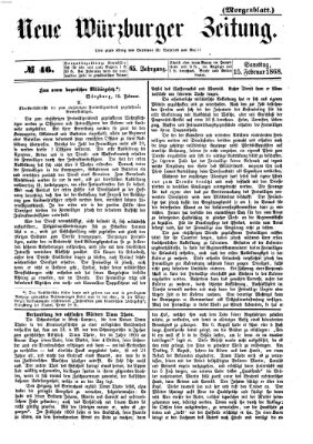 Neue Würzburger Zeitung Samstag 15. Februar 1868