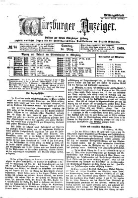 Würzburger Anzeiger (Neue Würzburger Zeitung) Samstag 14. März 1868
