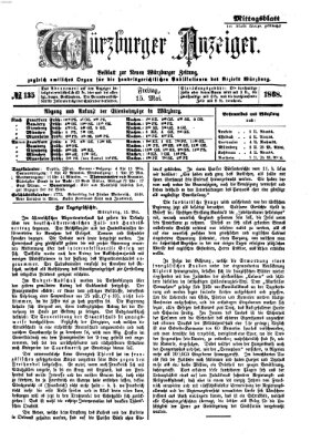Würzburger Anzeiger (Neue Würzburger Zeitung) Freitag 15. Mai 1868
