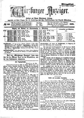 Würzburger Anzeiger (Neue Würzburger Zeitung) Freitag 22. Mai 1868