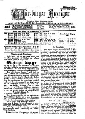 Würzburger Anzeiger (Neue Würzburger Zeitung) Dienstag 30. Juni 1868