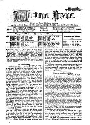 Würzburger Anzeiger (Neue Würzburger Zeitung) Mittwoch 5. August 1868