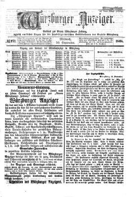 Würzburger Anzeiger (Neue Würzburger Zeitung) Mittwoch 30. September 1868