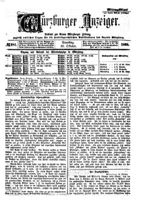 Würzburger Anzeiger (Neue Würzburger Zeitung) Samstag 10. Oktober 1868