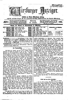 Würzburger Anzeiger (Neue Würzburger Zeitung) Mittwoch 21. Oktober 1868