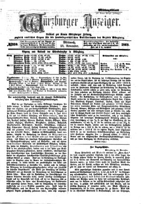 Würzburger Anzeiger (Neue Würzburger Zeitung) Mittwoch 18. November 1868
