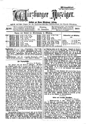 Würzburger Anzeiger (Neue Würzburger Zeitung) Sonntag 29. November 1868