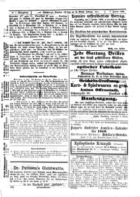 Würzburger Anzeiger (Neue Würzburger Zeitung) Donnerstag 7. Januar 1869