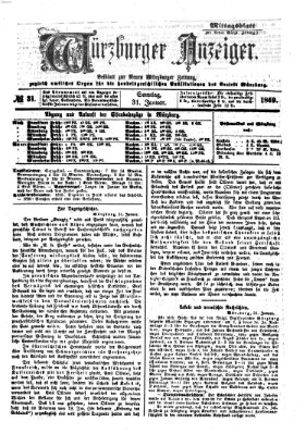 Würzburger Anzeiger (Neue Würzburger Zeitung) Sonntag 31. Januar 1869