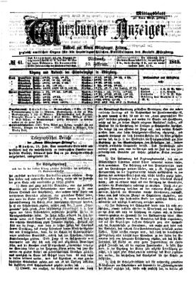 Würzburger Anzeiger (Neue Würzburger Zeitung) Mittwoch 10. Februar 1869