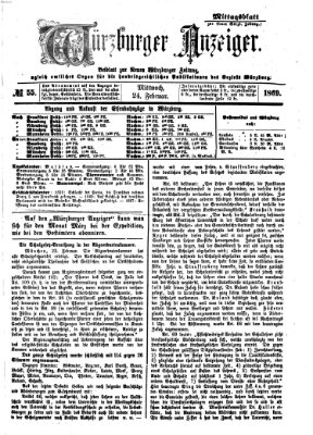 Würzburger Anzeiger (Neue Würzburger Zeitung) Mittwoch 24. Februar 1869