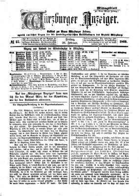 Würzburger Anzeiger (Neue Würzburger Zeitung) Freitag 26. Februar 1869