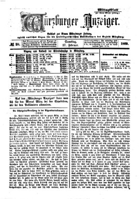 Würzburger Anzeiger (Neue Würzburger Zeitung) Samstag 27. Februar 1869