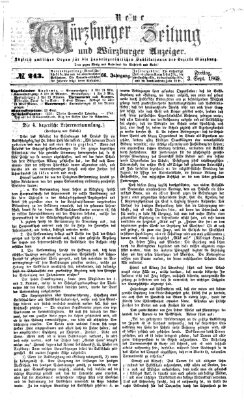 Neue Würzburger Zeitung und Würzburger Anzeiger (Neue Würzburger Zeitung) Freitag 3. September 1869