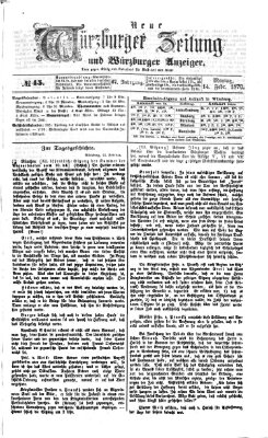 Neue Würzburger Zeitung und Würzburger Anzeiger (Neue Würzburger Zeitung) Montag 14. Februar 1870