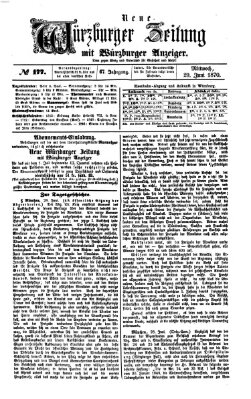 Neue Würzburger Zeitung Mittwoch 29. Juni 1870