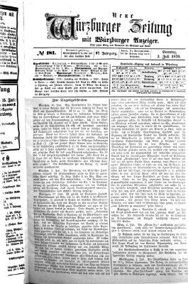 Neue Würzburger Zeitung Sonntag 3. Juli 1870