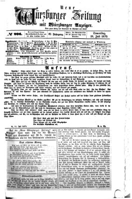 Neue Würzburger Zeitung Donnerstag 28. Juli 1870