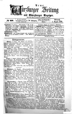 Neue Würzburger Zeitung Mittwoch 3. August 1870